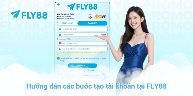 Hướng dẫn các bước tạo tài khoản tại FLY88